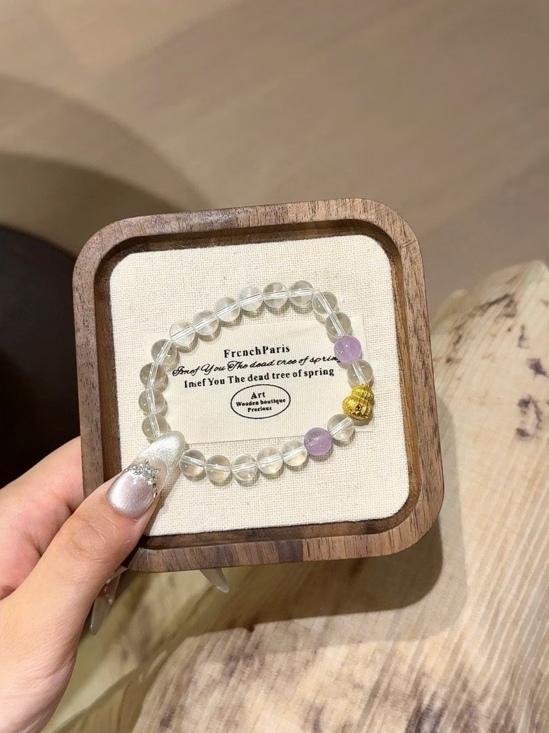 White Crystal&Amethyst Bracelet