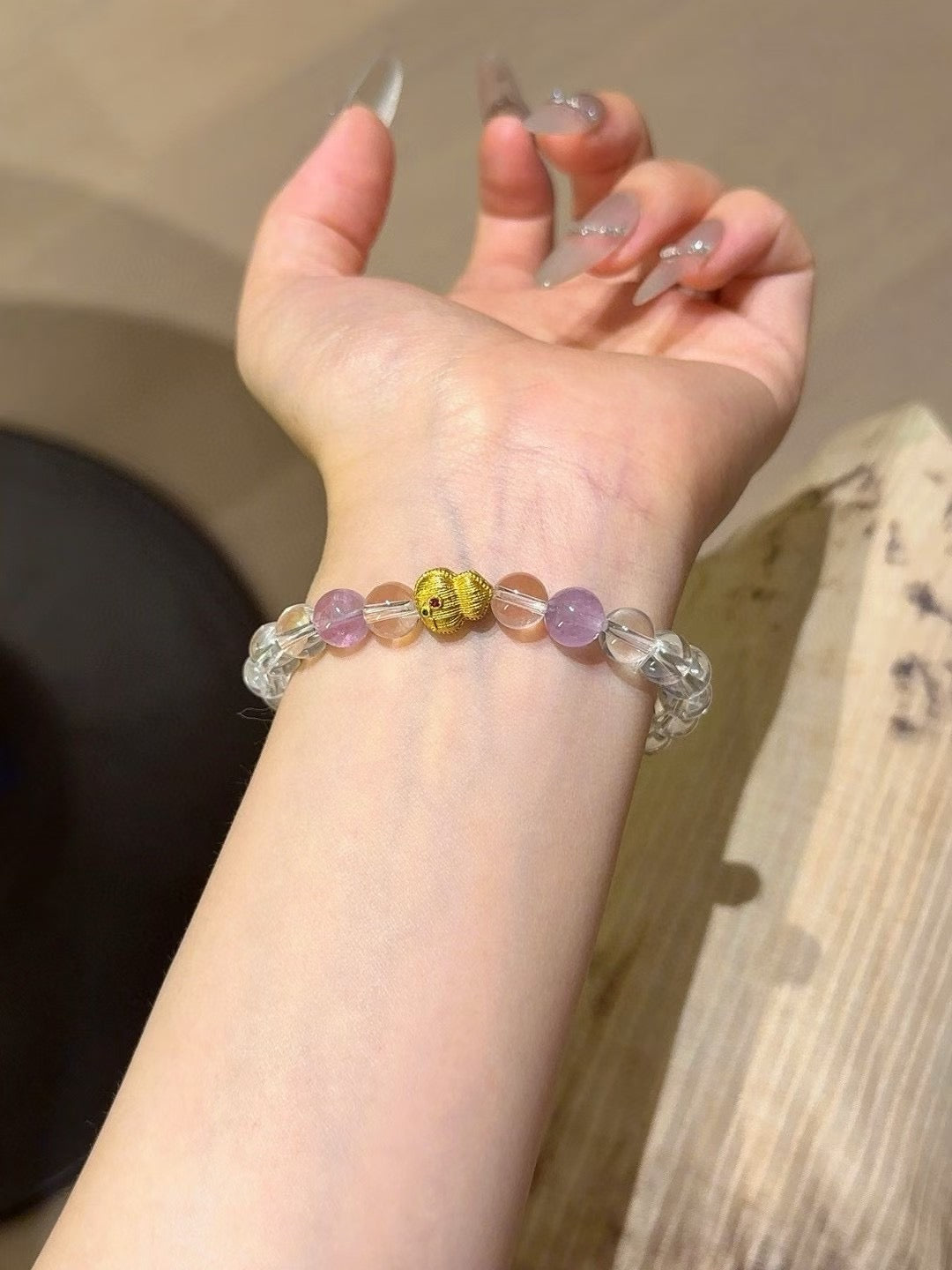 White Crystal&Amethyst Bracelet